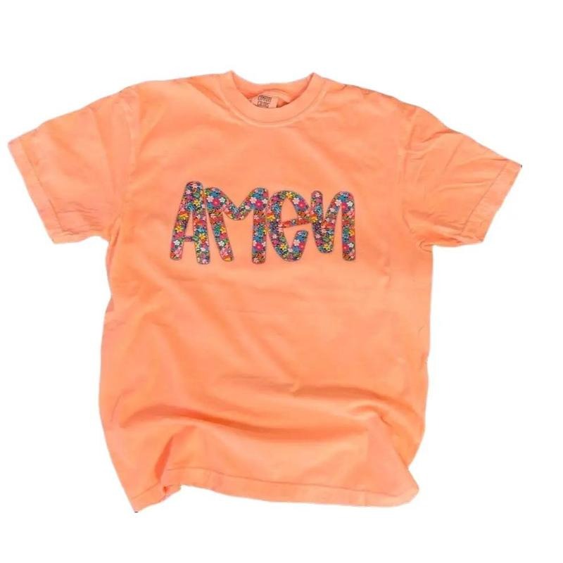 Bright Floral Amen Tshirt - Comfort Colors Christian Shirt Hoodie, Sweatshirt | WearSparks.com