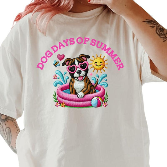 Brindle Pitbull Dog Days of Summer Shirt ~ Unisex Apparel Relaxed Fit Printed In The USA Clothing Womenswear Casual...