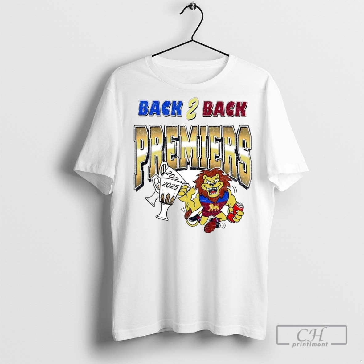 Brisbane Lions 2025 Afl Back 2 Back Premiers Champions T Shirts