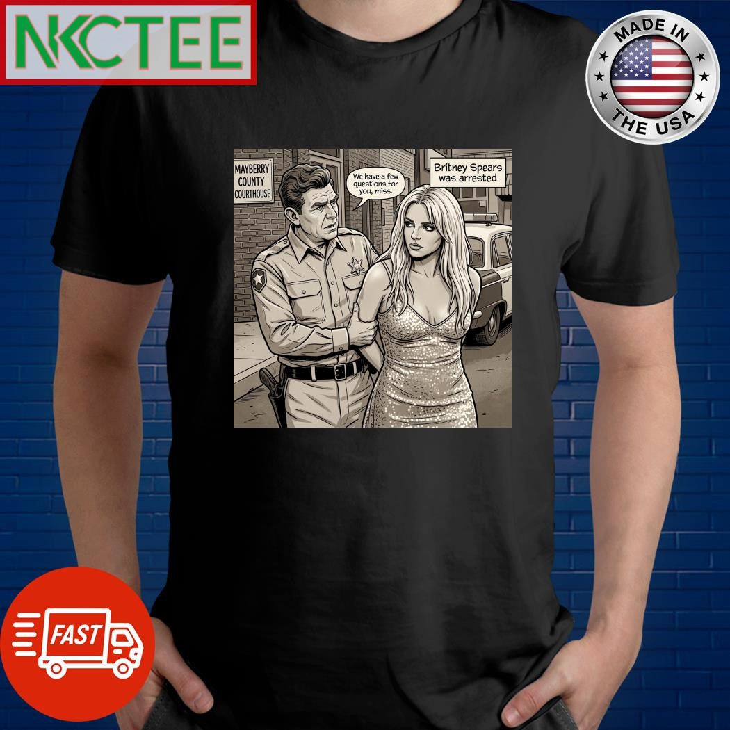 Britney Spears was arrested cartoon tee
