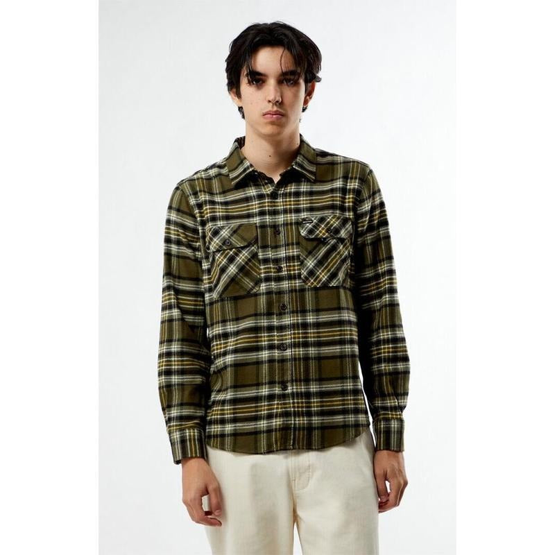 Brixton Men's Bowery Flannel Shirt Hoodie, Sweatshirt | WearSparks.com