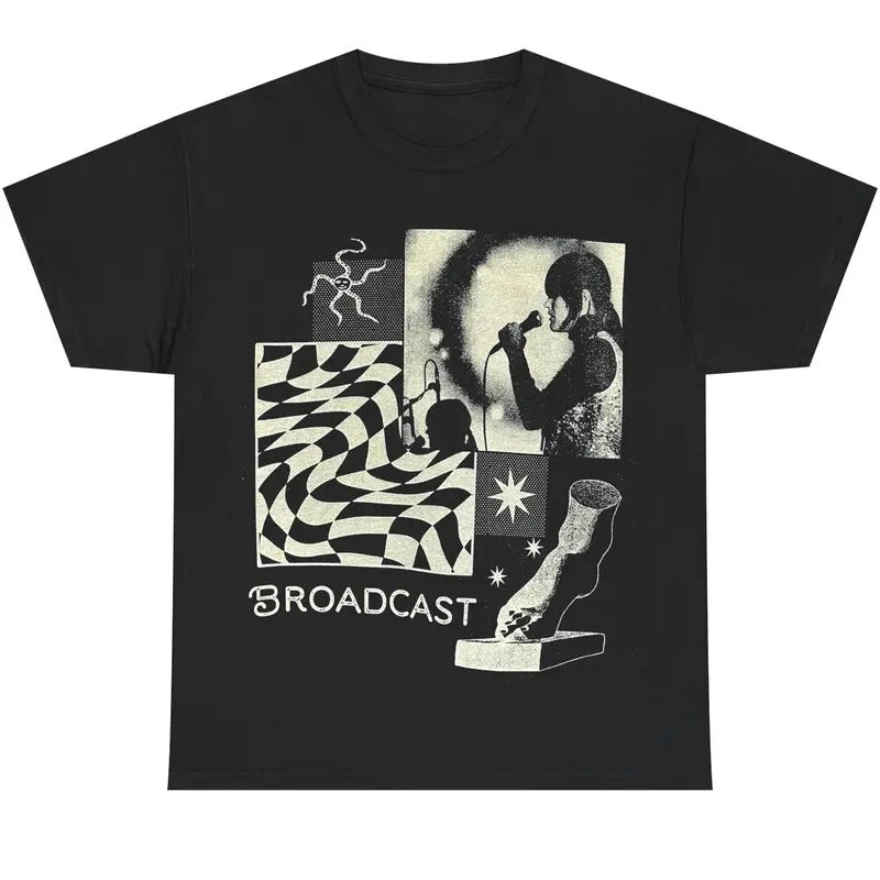 Broadcast Fan Art Graphic Tee, Psychedelic Band Tribute Shirt, Indie Experimental Music Merch, Retro Collage Design...