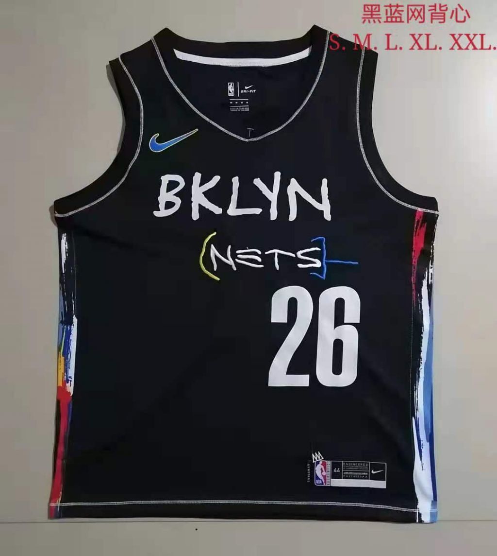 Brooklyn Nets #26 Spencer Dinwiddie Nets Black v Collar 26 # Hot Press s-2xl Style 2