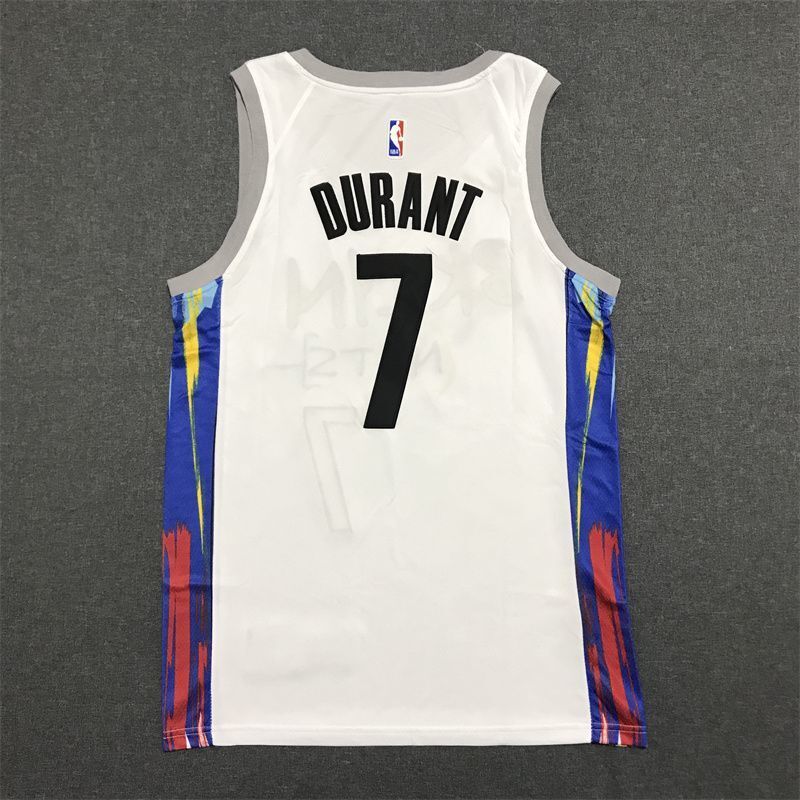 Brooklyn Nets #7 Kevin Durant 23 Season New Nets 7 # Durant City Edition White Jersey Style 1