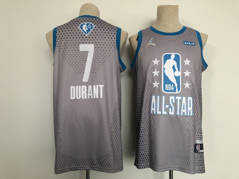 Brooklyn Nets #7 Kevin Durant Nets 7 Gray 22 All-Star