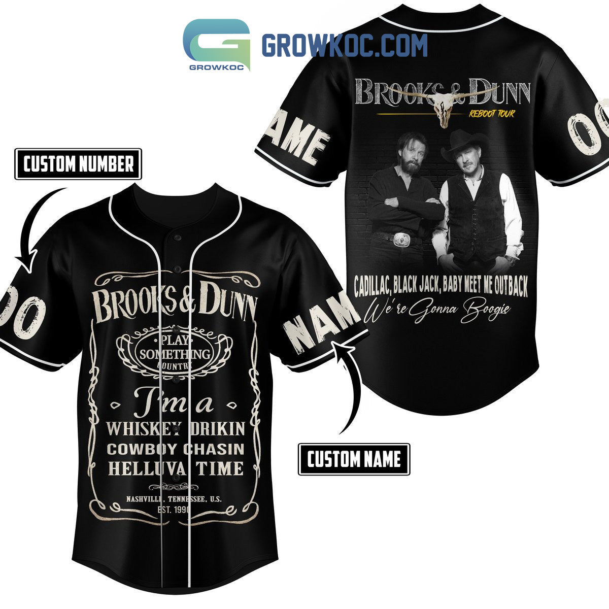 Brooks & Dunn Play Something Country Personalized Baseball Jersey