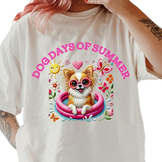 Brown And White Chihuahua Dog Days of Summer Shirt ~ Unisex Apparel Relaxed Fit Printed In The USA Clothing Womenswear...