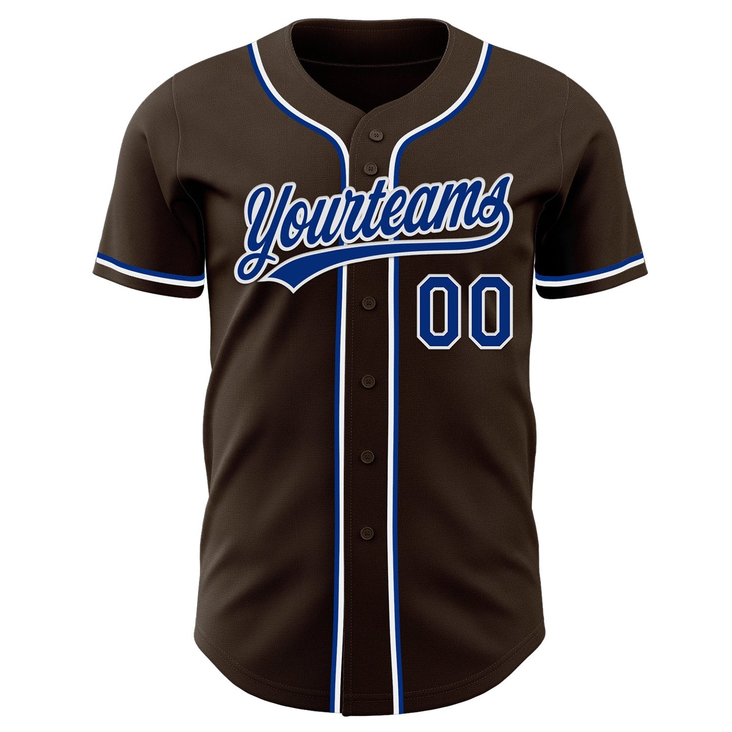 Custom Brown Royal-White Authentic Baseball Jersey