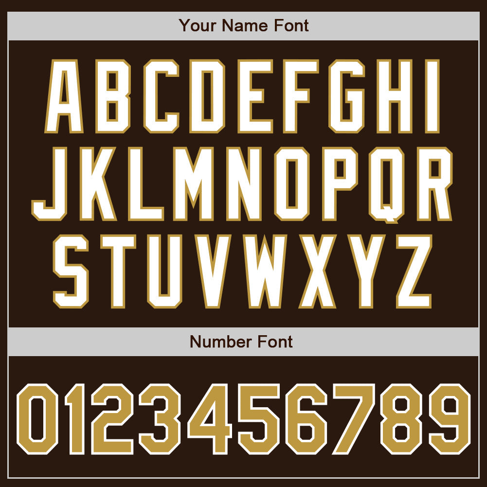 Custom Brown Old Gold-White Authentic Baseball Jersey