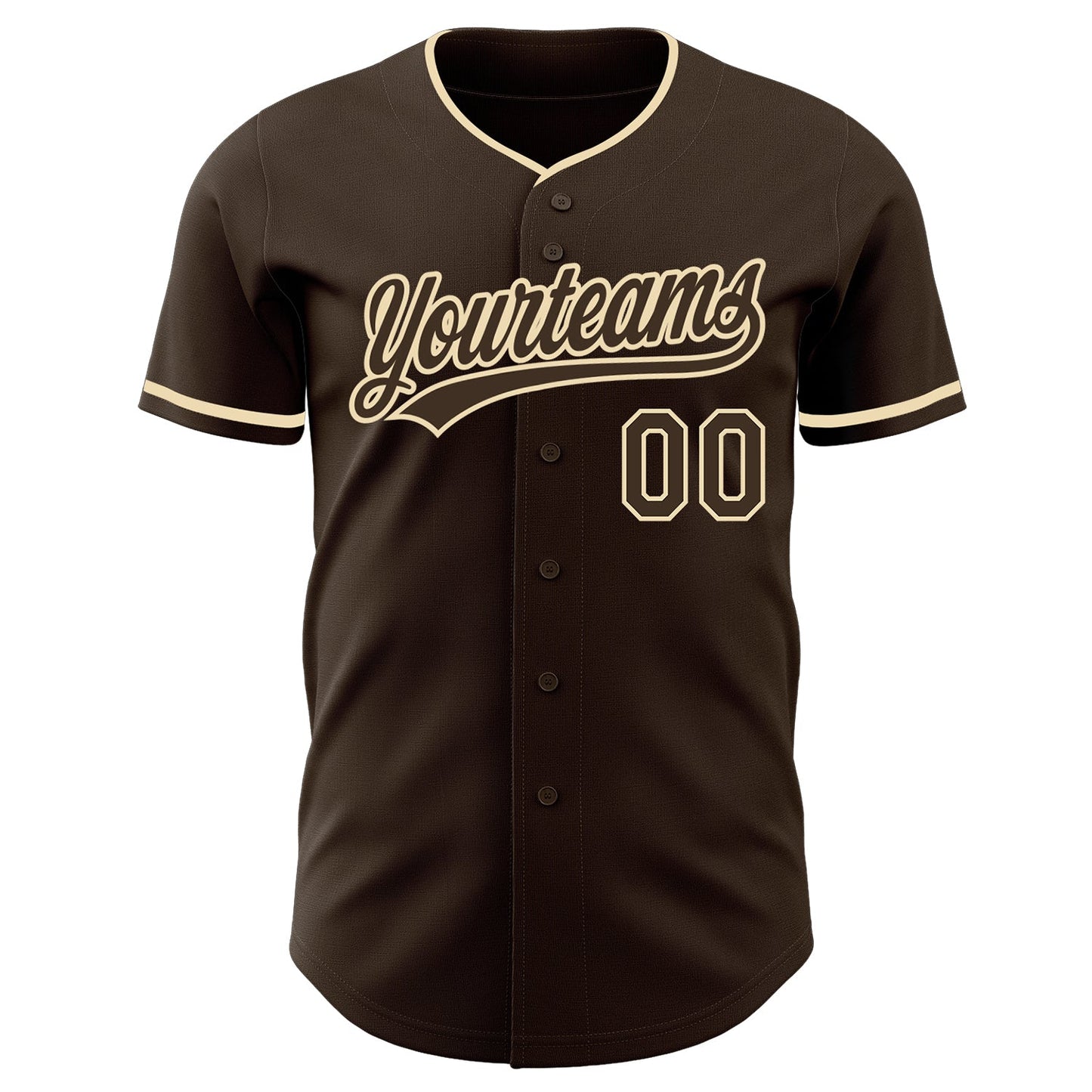 Custom Brown-Cream Authentic Baseball Jersey