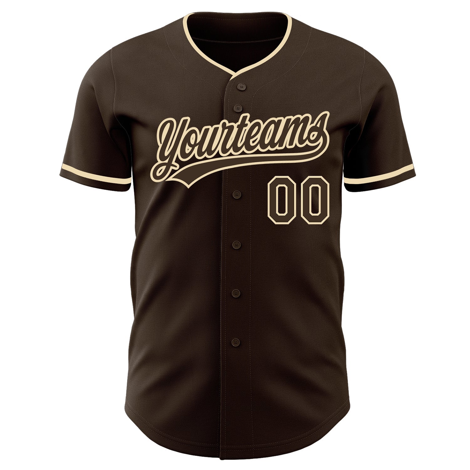 Custom Brown-Cream Authentic Baseball Jersey