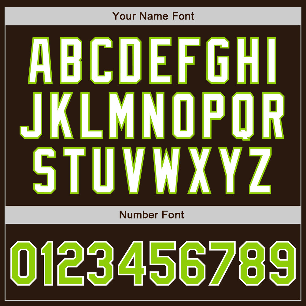 Custom Brown Neon Green-White Authentic Baseball Jersey