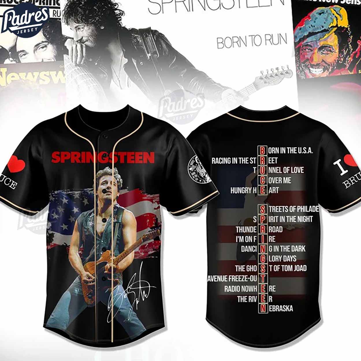 Bruce Springsteen American Flag Music Baseball Jersey - Padres Jersey Oasis: Elevate Your Baseball Style Game... (Image 1)