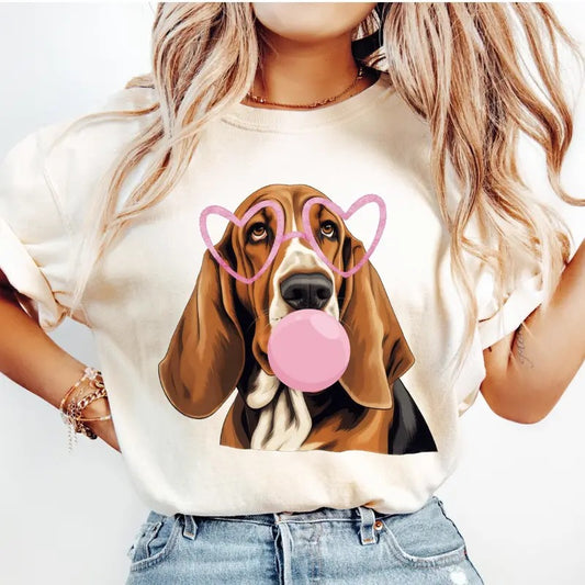 Bubblegum BloodHound Shirt ~ Unisex Apparel Relaxed Fit Printed In The USA Clothing Womenswear Casual Comfort Cotton Top...