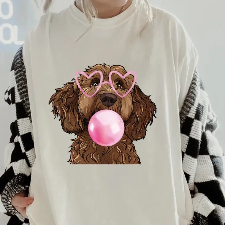 Bubblegum CHOCOLATE LABRADOODLE Shirt ~ Unisex Apparel Relaxed Fit Printed In The USA Clothing Womenswear Casual Comfort...