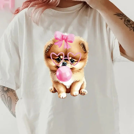 Bubblegum Pomeranian Shirt ~ Unisex Apparel Relaxed Fit Printed In The USA Clothing Womenswear Casual Comfort Cotton Top...