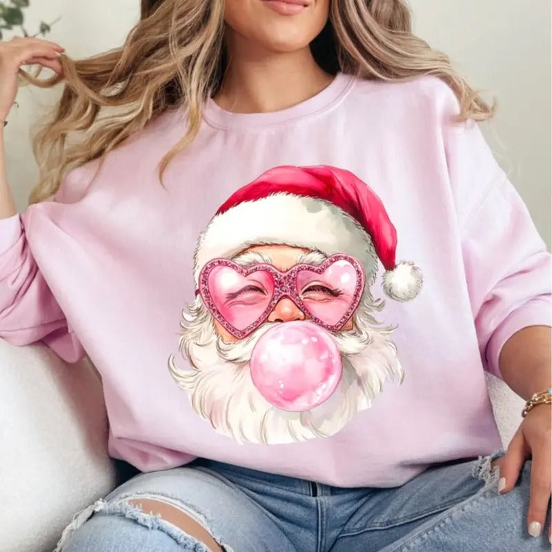 Bubblegum Santa Christmas Sweatshirt T-Shirts, Hoodie | WearSparks.com