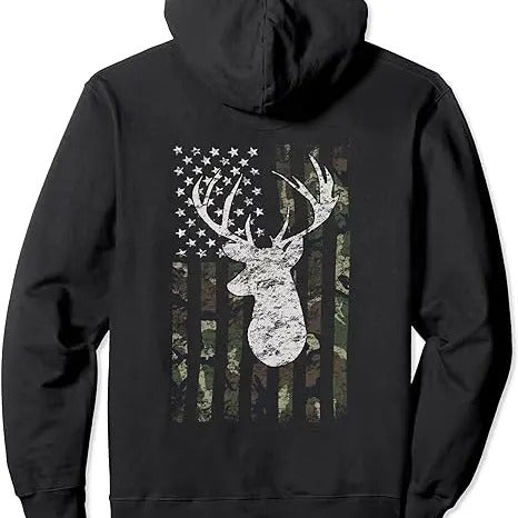 Buck Deer Hunting Camouflage Flag Hunter Hoodie Shirt, Buck Deer Hunting Shirt, Hunting Shirt, Buck Deer Hunting Hoodie,...