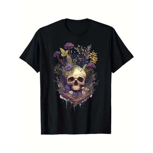 Bucolic Skull Mushroom collector Morels mycologist Goth T-shirt Made in USA Hoodie, Sweatshirt | WearSparks.com