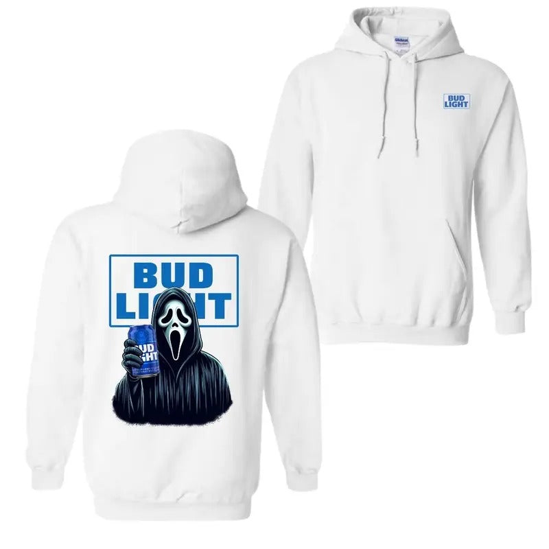 Bud Light Face Halloween 2 Sided Hoodie, Bud Light T-Shirt For Men And Women Sweatshirt | WearSparks.com