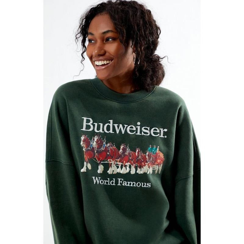 Budweiser Women's By PacSun Clydesdale Crew Neck Sweatshirt T-Shirts, Hoodie | WearSparks.com