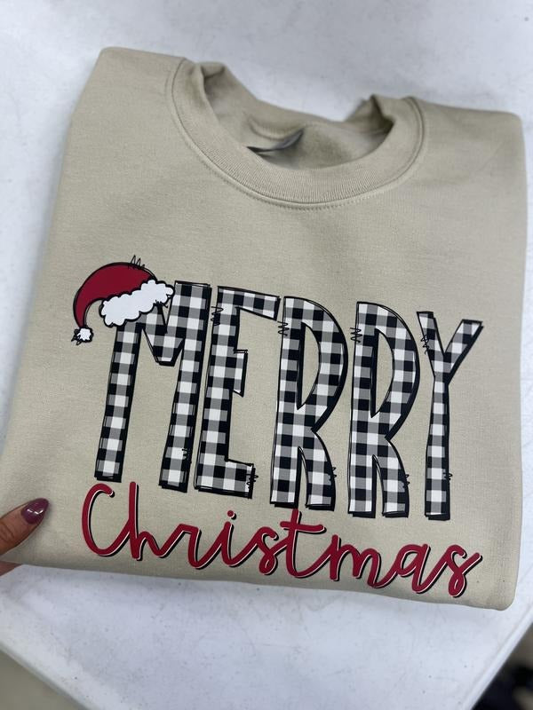 Buffalo Plaid Merry Christmas Sweatshirt T-Shirts, Hoodie | WearSparks.com