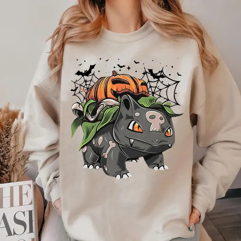 Bulbasaur Pumpkin Halloween Shirt Hoodie Sweaters Womenswear Sweatshirts | WearSparks.com