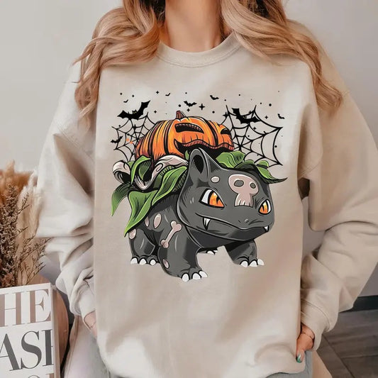 Bulbasaur Pumpkin Halloween Shirt Hoodie Sweaters Womenswear Sweatshirts | WearSparks.com