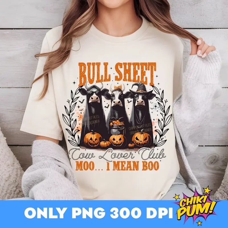 Bull Sheet Funny Halloween Ghost Cows Bull Fall Funny Cow Cow Lover Spooky Season Digital s T-Shirts, Hoodie, Sweatshirt