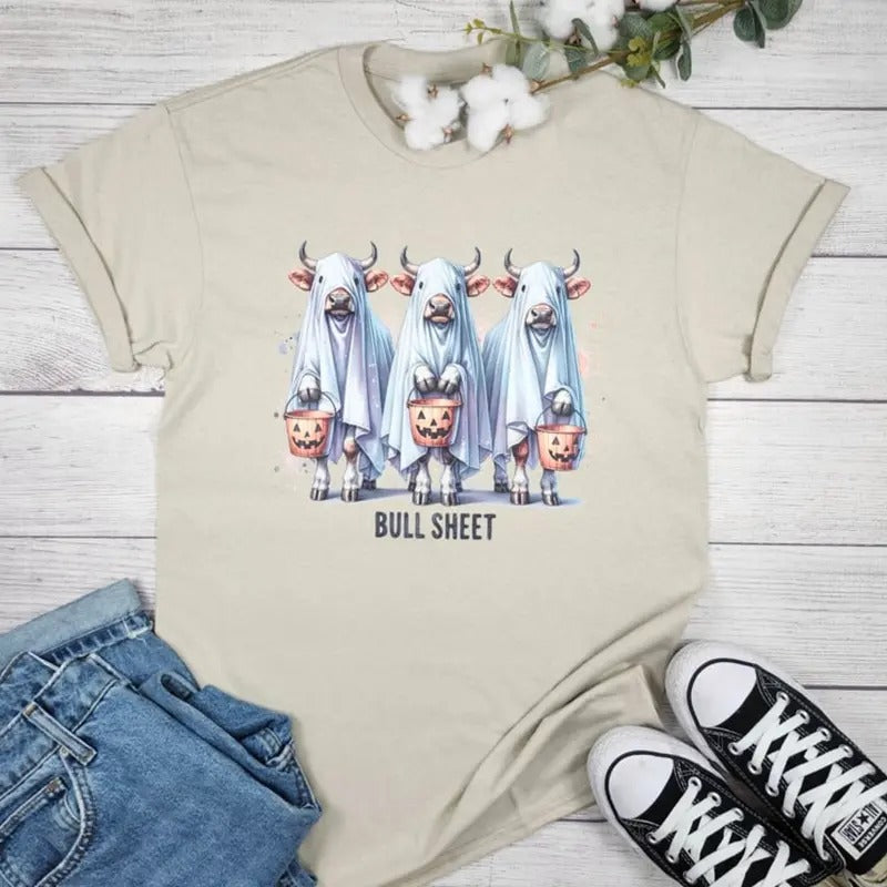 Bull Sheet Halloween Ghosts Graphic T-shirt Hoodie, Sweatshirt | WearSparks.com
