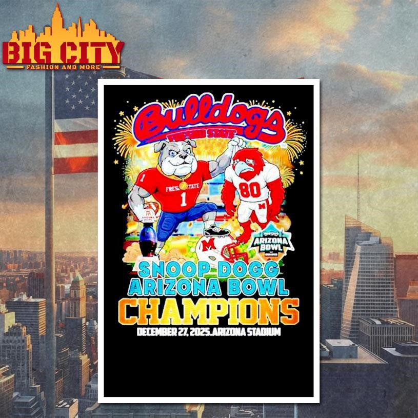 Bulldogs Fresno State 2025 Snoop Dogg Arizona Bowl Champions mascot Shirt