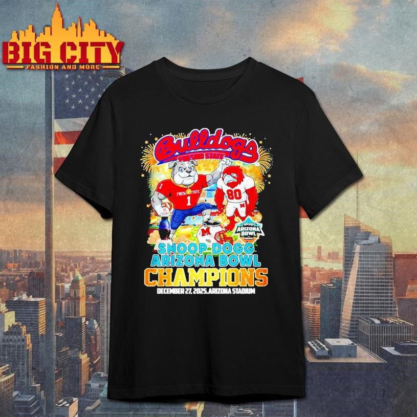Bulldogs Fresno State 2025 Snoop Dogg Arizona Bowl Champions mascot Shirt
