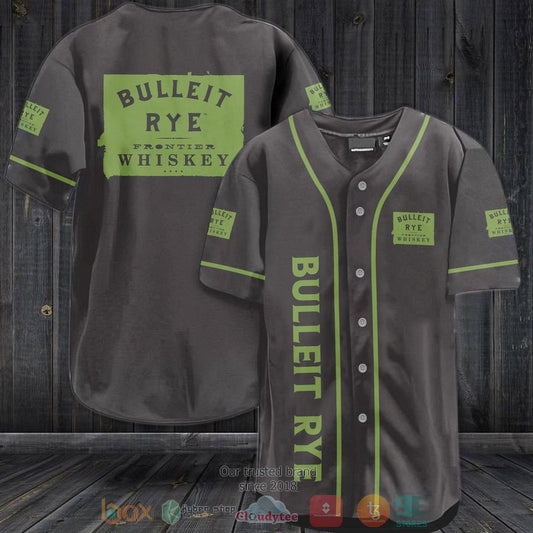 Bulleit Rye Whiskey grey green Baseball shirt