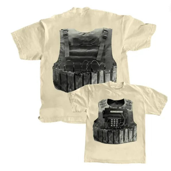 Bulletproof Vest Print Short Sleeve T-Shirt, Y2k Graphic Tee, Gothic Aesthetic Tee, Unisex T-Shirt, Gift For Men Women...