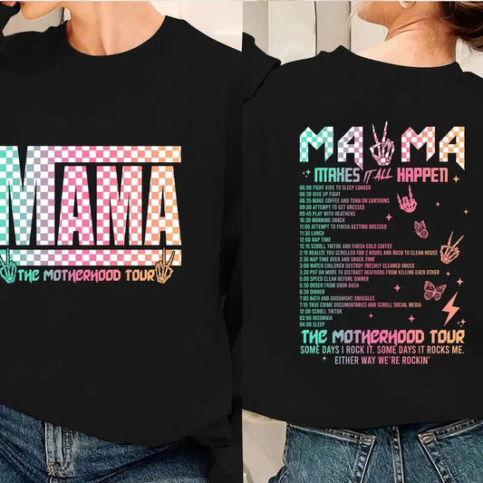 Bundle Funny Motherhood shirt, Checkered Mama Tour shirt, Some Days I Rock It shirt, Mother's Day shirt Cotton Polyester...