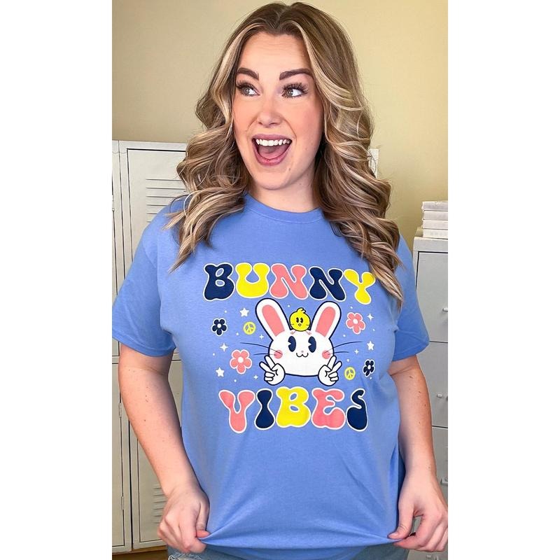 Bunny Vibes Adult Graphic T-Shirt Hoodie, Sweatshirt | WearSparks.com