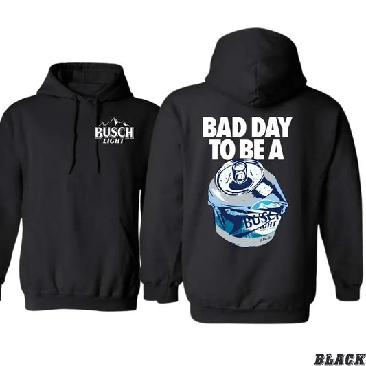 Busch Light Dark Heather Hoodie - Hoodies for Country Girls, Bad Day To Be A Graphic, Casual Beer Lover Sweatshirt,...