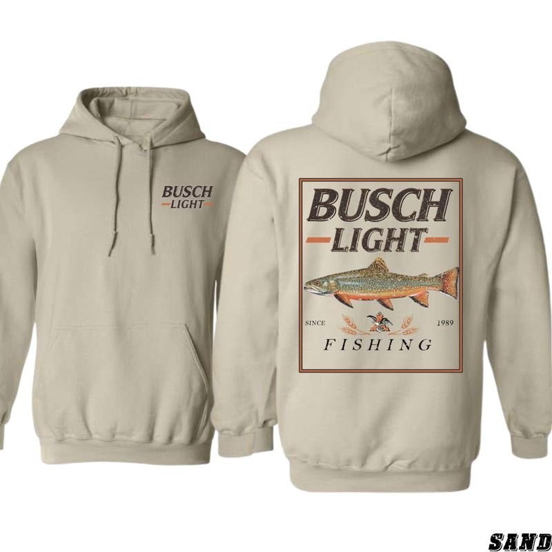 Busch Light Fishing Design - Outdoor Casual Hoodie - Classic and Sporty Style Menswear Sweaters T-Shirts, Sweatshirt