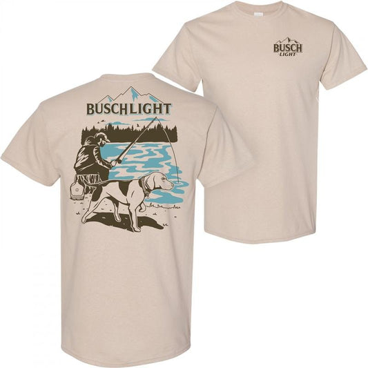 Busch Light Fishing with Friends Tan Front Back Print T-Shirt Hoodie, Sweatshirt | WearSparks.com