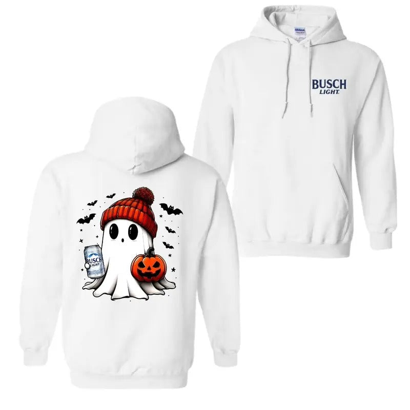 Busch Light Ghost Cute Pumpkin Halloween 2 Sided T-Shirt, Hoodie Trendy Sweatshirt | WearSparks.com