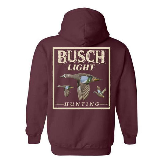 Busch Light Hoodie - Hunting Design with Ducks in Flight, Perfect for Outdoor Enthusiasts, Ideal for Casual Wear,...