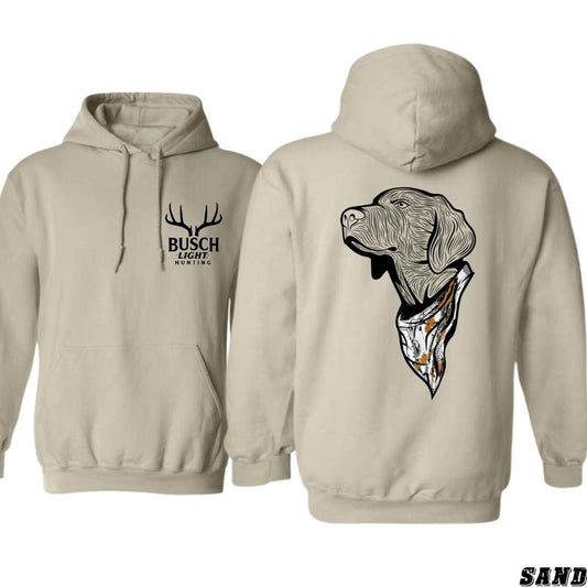 Busch Light Hunting Dog Design - Outdoor Wear Hoodie - Rugged and Stylish Menswear Sweaters T-Shirts, Sweatshirt