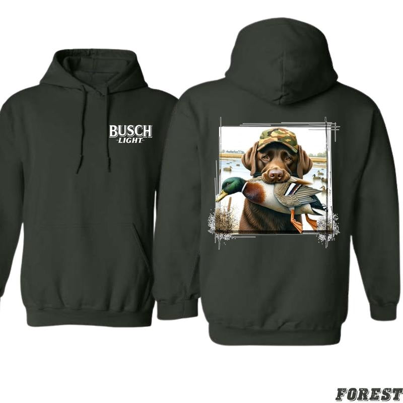Busch Light Hunting Dog Hoodie - Hoodies for Country Girls, Labrador Retriever and Duck Design, Country Living...