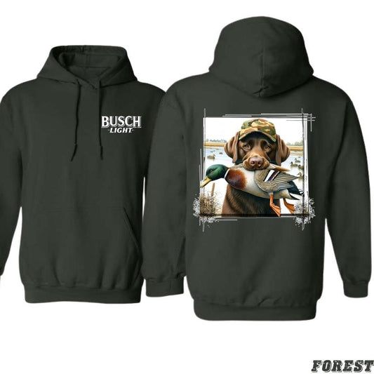 Busch Light Hunting Dog Hoodie - Hoodies for Country Girls, Labrador Retriever and Duck Design, Country Living...