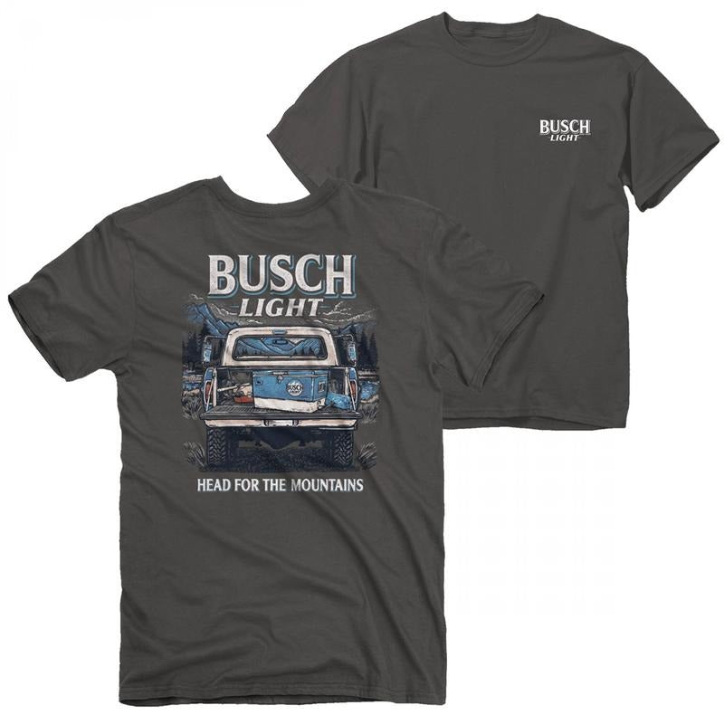 Busch Light Trucking in The Mountains Front and Back T-Shirt Hoodie, Sweatshirt | WearSparks.com