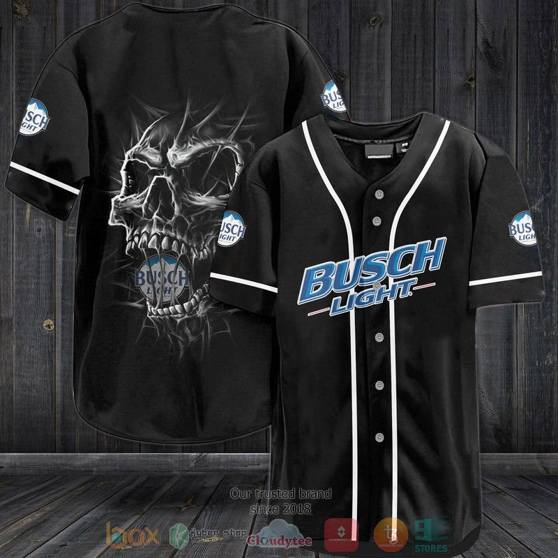 Busch Light Skull black Baseball shirt