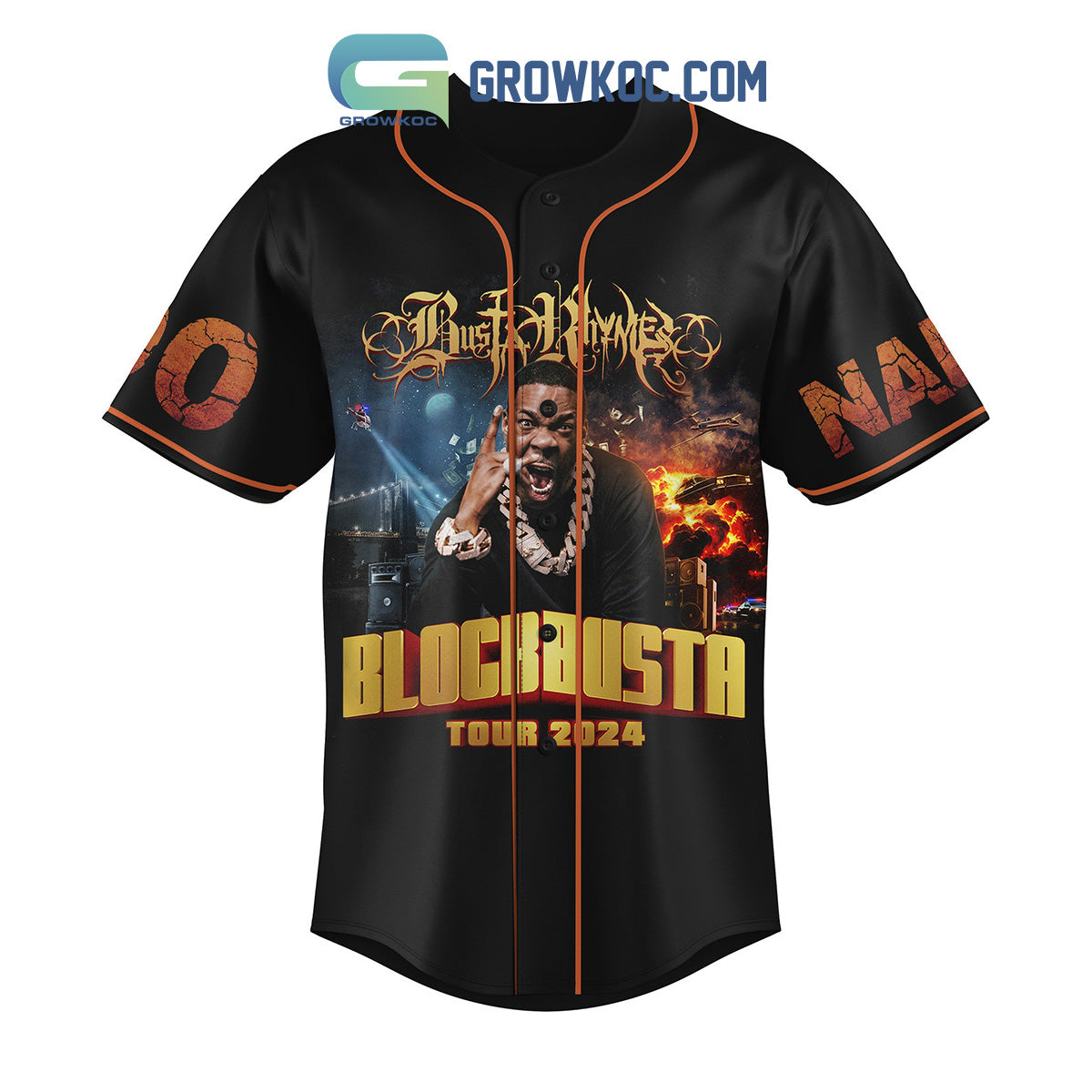 Busta Rhymes Blockbusta Tour 2024 Personalized Baseball Jersey