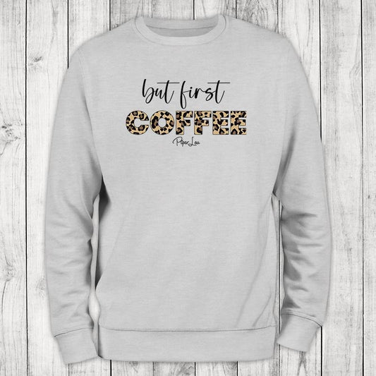 But First Coffee Leopard Sweatshirt T-Shirts, Hoodie | WearSparks.com