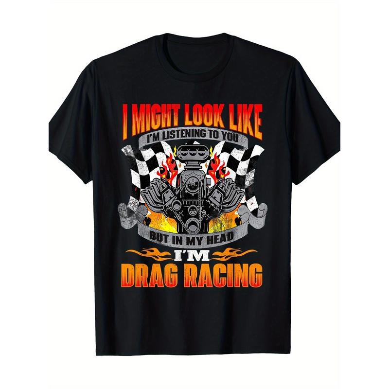 But In My Head I'm Drag Racing - Fun Drag Racing Racing T-shirt 100% Cotton Made in USA Hoodie, Sweatshirt | WearSparks.com