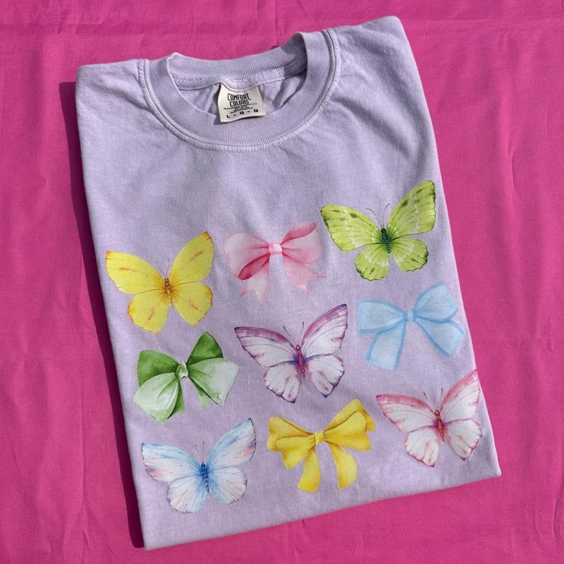 Butterfly Coquette Collage Comfort Colors T-Shirt Hoodie, Sweatshirt | WearSparks.com